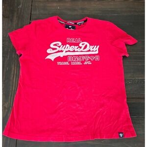 Superdry Graphic Tee‎ Real Super Dry Japan Script Short Sleeve Top UK 16